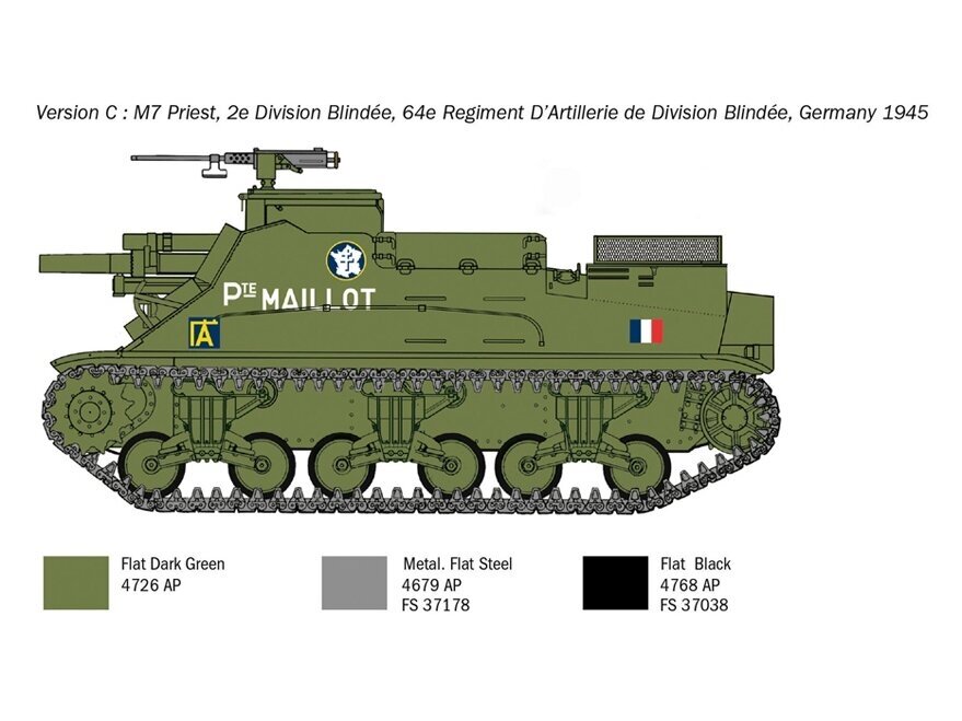 Italeri - M7 Priest Howitzer Motor Carriage, 1/35, 6580 7 Italeri - M7 Priest Howitzer Motor Carriage, 1/35, 6580 7