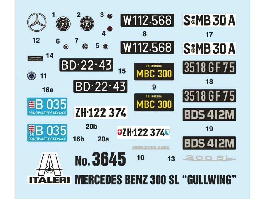 Italeri - Mercedes-Benz 300 SL "Gullwing", 1/24, 3645 9 Italeri - Mercedes-Benz 300 SL "Gullwing", 1/24, 3645 9