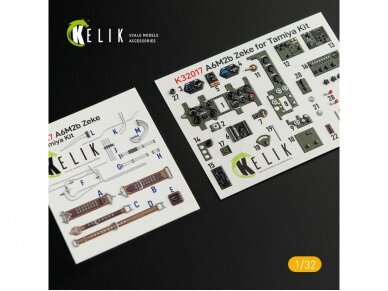Kelik - Mitsubishi A6M2b Zeke interior 3D decals for Tamiya (3D dekaalid), 1/32, 32017 Kelik - Mitsubishi A6M2b Zeke interior 3D decals for Tamiya (3D dekaalid), 1/32, 32017