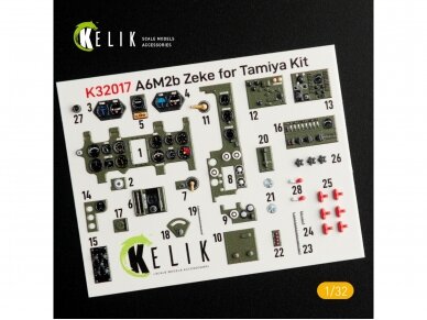 Kelik - Mitsubishi A6M2b Zeke interior 3D decals for Tamiya (3D dekaalid), 1/32, 32017 1 Kelik - Mitsubishi A6M2b Zeke interior 3D decals for Tamiya (3D dekaalid), 1/32, 32017 1