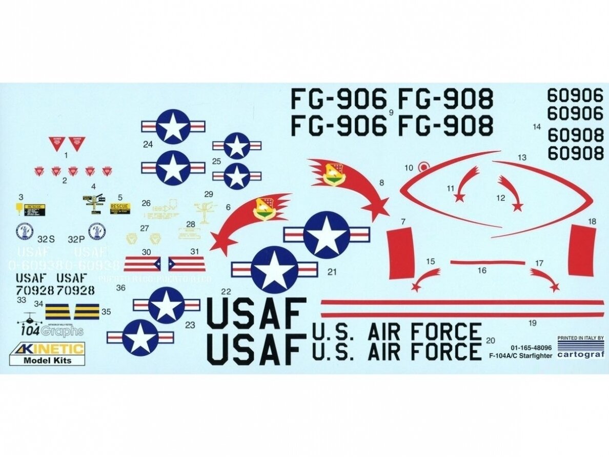 KINETIC - F-104A/C USAF Starfighter, 1/48, 48096 4 KINETIC - F-104A/C USAF Starfighter, 1/48, 48096 4