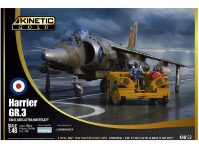 KINETIC - Harrier GR.3 Falklands 40th Anniversary (includes Royal Navy Tow Tractor), 1/48, 48139