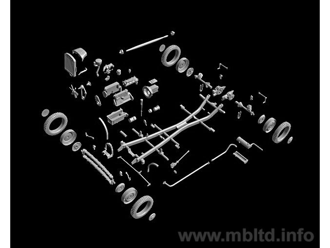 Master Box - Mercedes-Benz 170 Kfz. 1 Type 170VK Military Staff Car, 1/35, MB3530 16