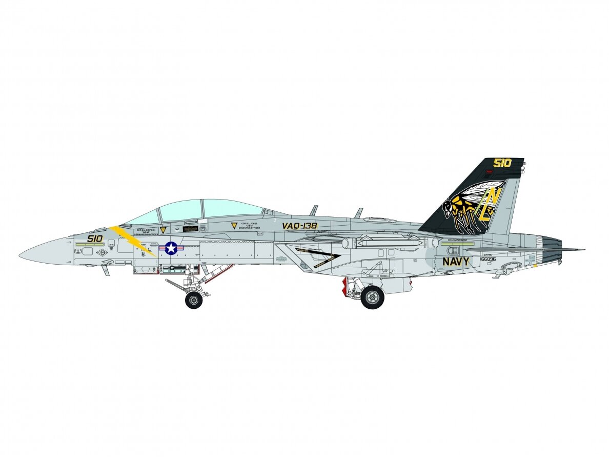 Meng Model - Boeing EA-18G Growler Electronic Attack Aircraft Yellow Jackets, 1/48, LS-019 8 Meng Model - Boeing EA-18G Growler Electronic Attack Aircraft Yellow Jackets, 1/48, LS-019 8