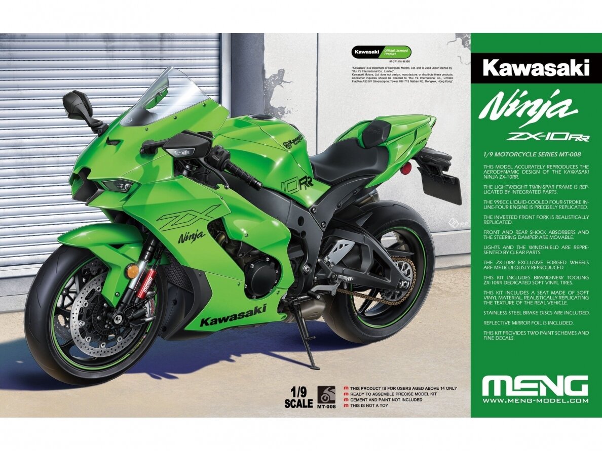 Meng Model - Kawasaki Ninja ZX-10RR, 1/9, MT-008 Meng Model - Kawasaki Ninja ZX-10RR, 1/9, MT-008