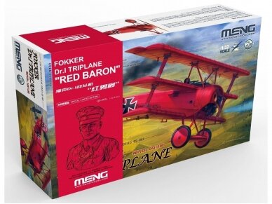 Meng Model - Limited Edition Fokker Dr.I Triplane "Red Baron" includes 1:10 bust of Manfred von Richthofen, 1/32, QS-002S