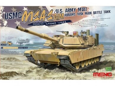Meng Model - USMC M1A1 AIM/U.S. Army M1A1 Abrams Tusk Main Battle Tank, 1/35, TS-032