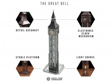 Metal Time - Konstruktors The Great Bell clock tower (elektrisks), MT077 3