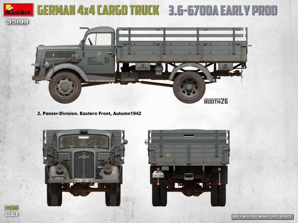 Miniart - German 4x4 Cargo Truck 3.6-6700A, 1/35, 35199 19 Miniart - German 4x4 Cargo Truck 3.6-6700A, 1/35, 35199 19