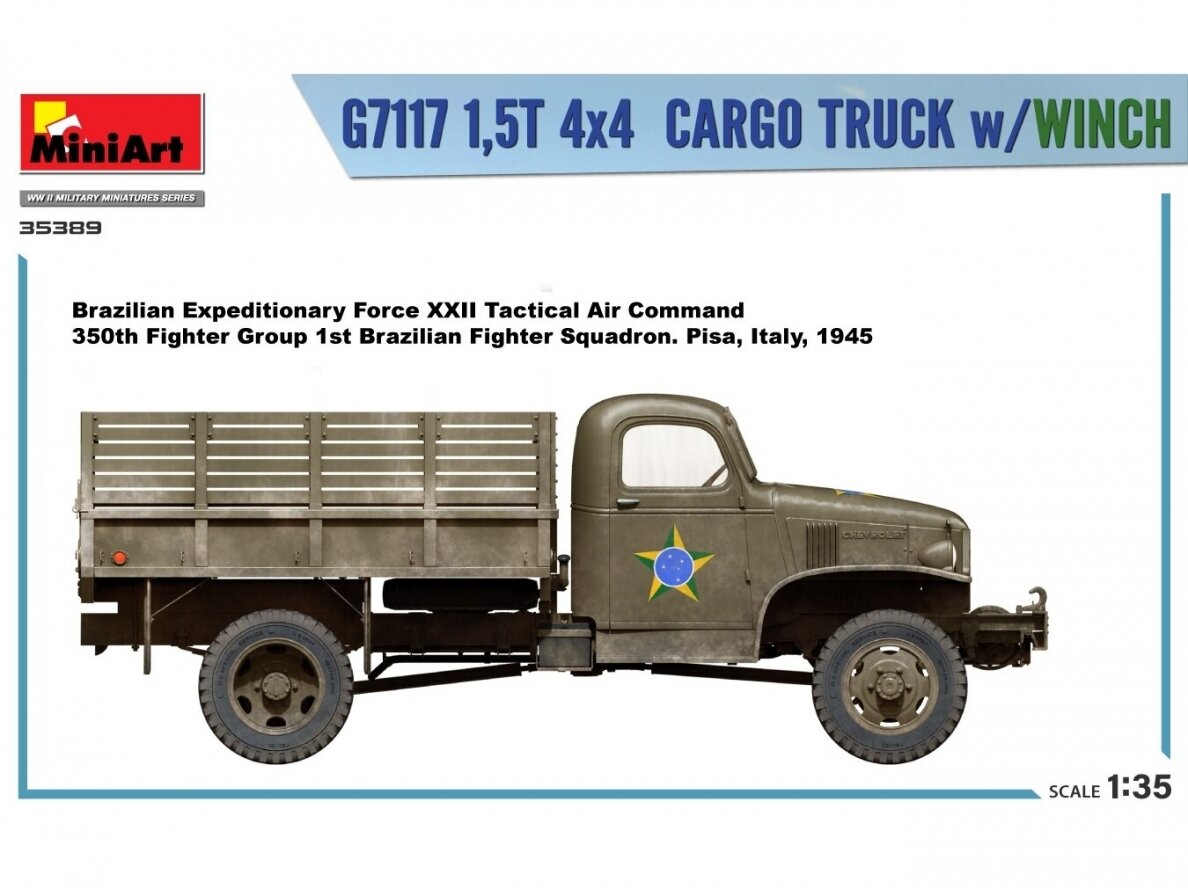 Miniart - Chevrolet G7117 1,5T 4x4 Cargo Truck w/Winch, 1/35, 35389 37 Miniart - Chevrolet G7117 1,5T 4x4 Cargo Truck w/Winch, 1/35, 35389 37