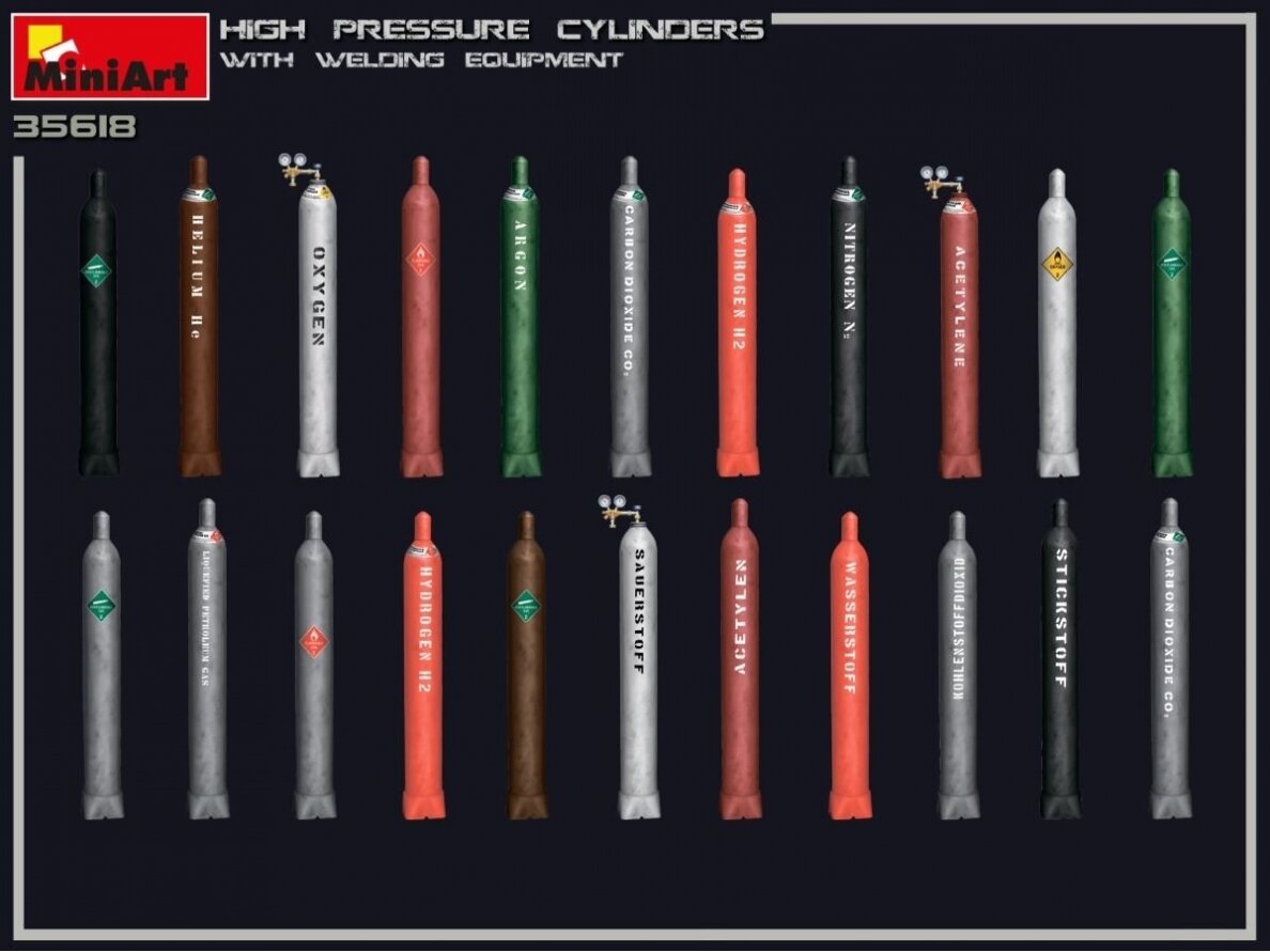 Miniart - High Pressure Cylinders with Welding Equipment, 1/35, 35618 6 Miniart - High Pressure Cylinders with Welding Equipment, 1/35, 35618 6