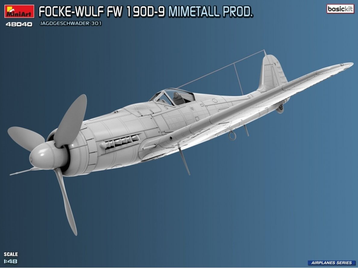 Miniart - Focke-Wulf FW-190D-9 Mimetall Prod. JG 301. Basic Kit, 1/48, 48040 1 Miniart - Focke-Wulf FW-190D-9 Mimetall Prod. JG 301. Basic Kit, 1/48, 48040 1
