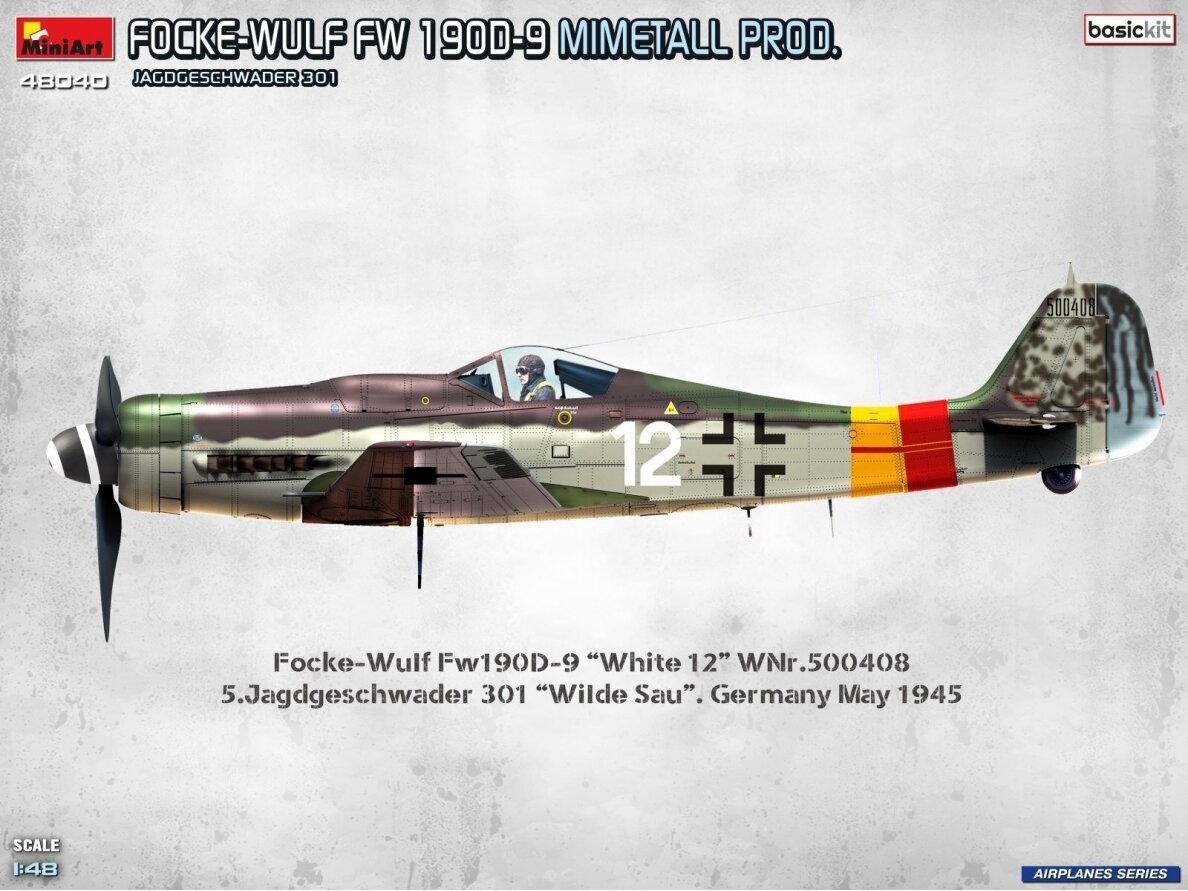 Miniart - Focke-Wulf FW-190D-9 Mimetall Prod. JG 301. Basic Kit, 1/48, 48040 31 Miniart - Focke-Wulf FW-190D-9 Mimetall Prod. JG 301. Basic Kit, 1/48, 48040 31
