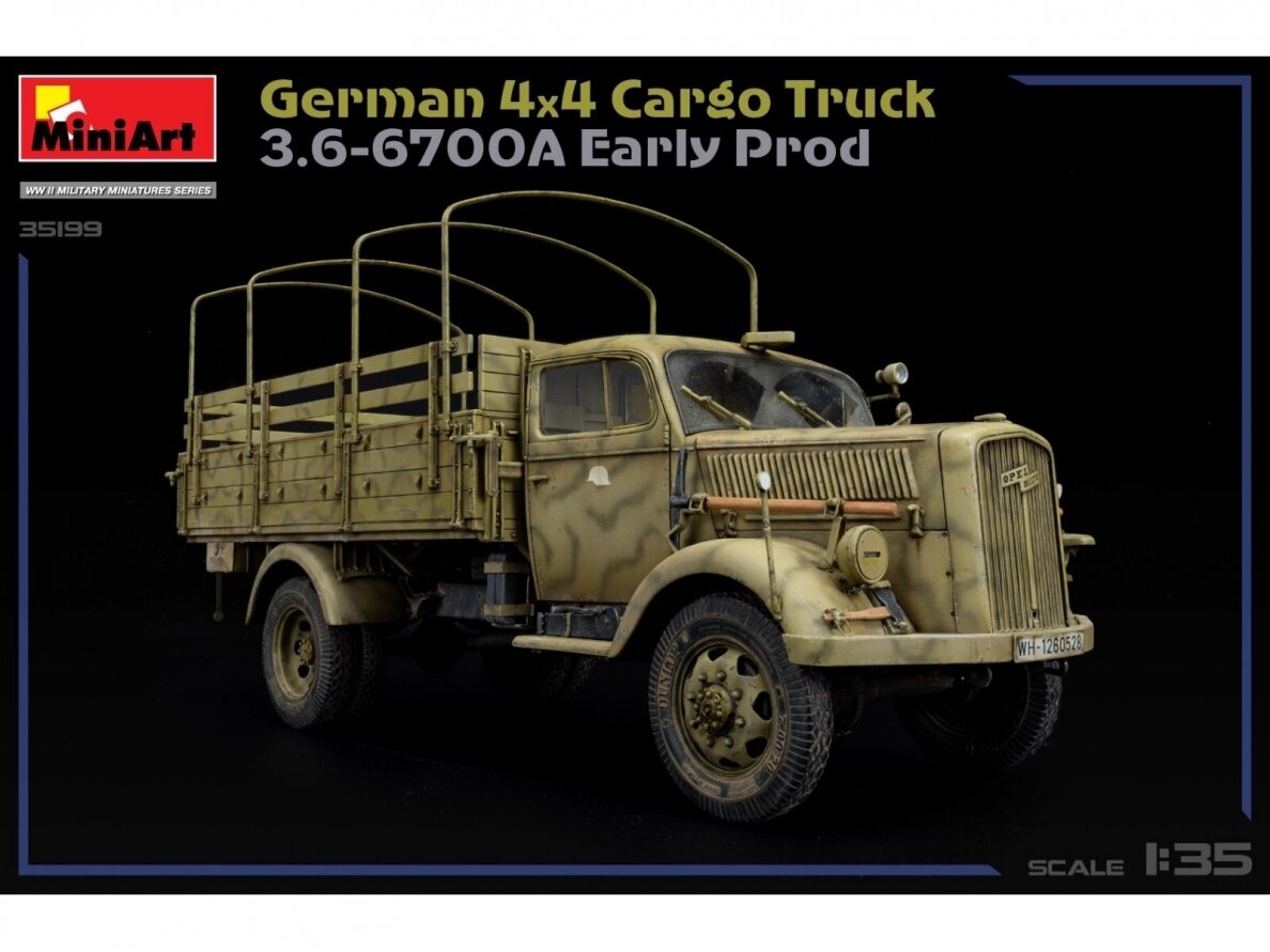 Miniart - German 4x4 Cargo Truck 3.6-6700A, 1/35, 35199 1 Miniart - German 4x4 Cargo Truck 3.6-6700A, 1/35, 35199 1