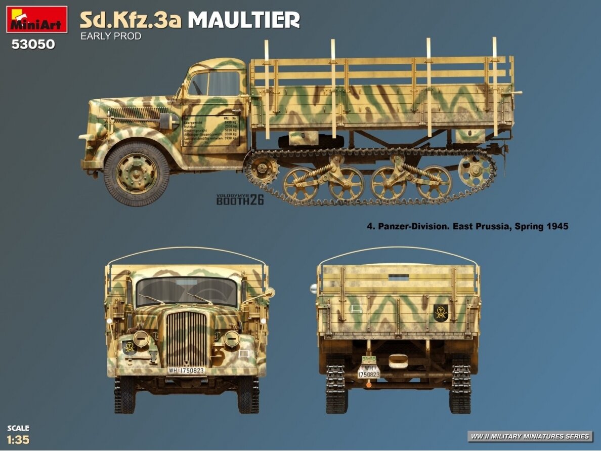 Miniart - Sd.Kfz.3a Opel Maultier Early Production, 1/35, 53050 35 Miniart - Sd.Kfz.3a Opel Maultier Early Production, 1/35, 53050 35
