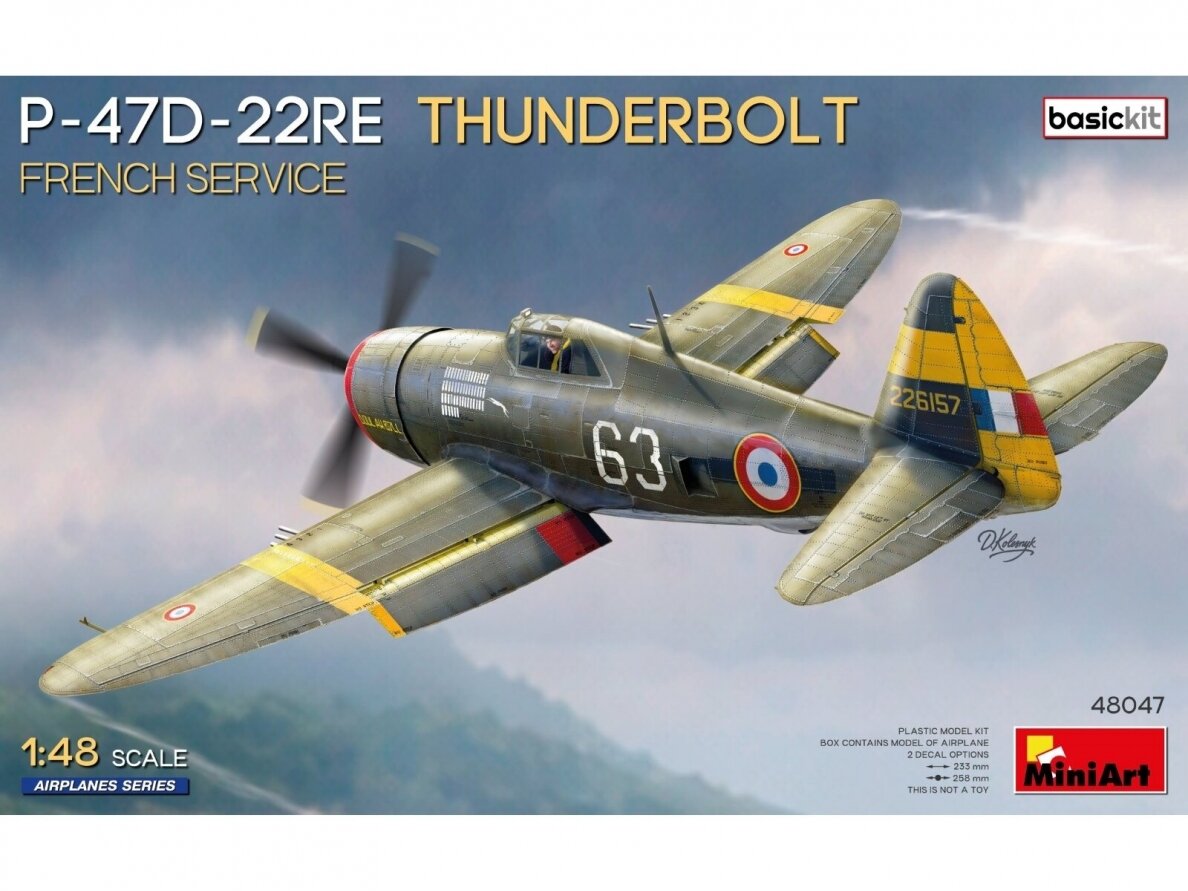 Miniart - Republic P-47D-22RE Thunderbolt French Service Basic Kit, 1/48, 48047 Miniart - Republic P-47D-22RE Thunderbolt French Service Basic Kit, 1/48, 48047