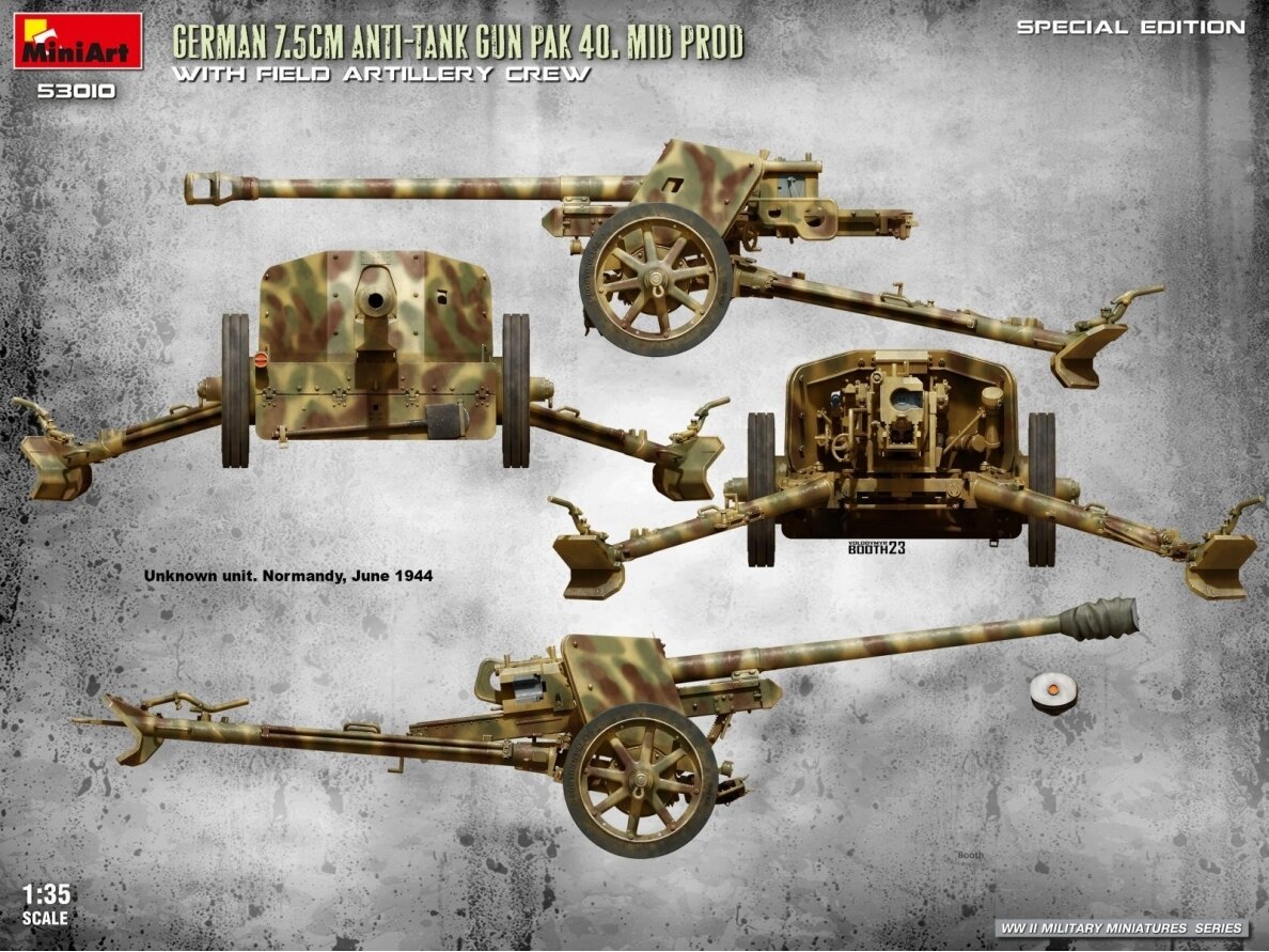 Miniart - German 7.5cm Anti-Tank Gun PaK 40. Mid Prod w/ Artillery Crew Special Edition, 1/35, 53010 29 Miniart - German 7.5cm Anti-Tank Gun PaK 40. Mid Prod w/ Artillery Crew Special Edition, 1/35, 53010 29