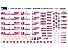 Miniart - 75mm M48 & M72 Ammo with wooden crates for: M4 Sherman, M3 Lee/Grant, M24 Chaffee, Churchill Mk. VI-VII, 1/35, 53078 3 Miniart - 75mm M48 & M72 Ammo with wooden crates for: M4 Sherman, M3 Lee/Grant, M24 Chaffee, Churchill Mk. VI-VII, 1/35, 53078 3