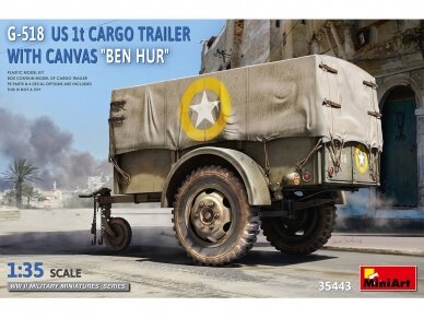 Miniart - G-518 US 1 ton Cargo Trailer Ben Hur w/Canvas, 1/35, 35443 Miniart - G-518 US 1 ton Cargo Trailer Ben Hur w/Canvas, 1/35, 35443