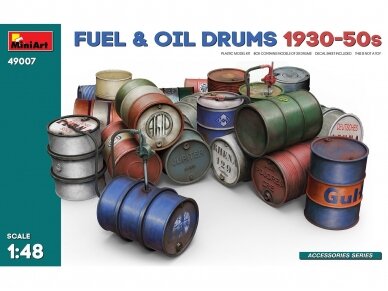 Miniart - Fuel & Oil Drums 1930-50's, 1/48, 49007 Miniart - Fuel & Oil Drums 1930-50's, 1/48, 49007
