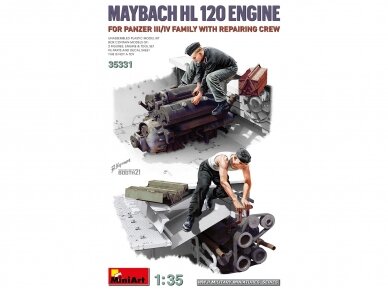 Miniart - Maybach HL 120 Engine for Panzer III/IV family with repairing crew, 1/35, 35331