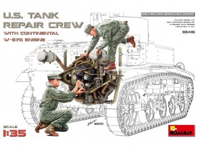 Miniart - U.S. Tank Repair Crew w/Continental W-670 Engine, 1/35, 35461 Miniart - U.S. Tank Repair Crew w/Continental W-670 Engine, 1/35, 35461