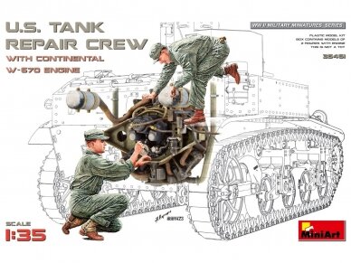 Miniart - U.S. Tank Repair Crew w/Continental W-670 Engine, 1/35, 35461