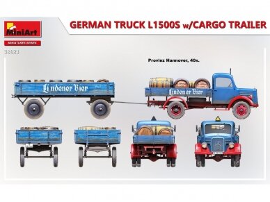 Miniart - German Truck Mercedes-Benz L1500S w/Cargo Trailer, 1/35, 38023 22