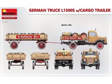 Miniart - German Truck Mercedes-Benz L1500S w/Cargo Trailer, 1/35, 38023 23