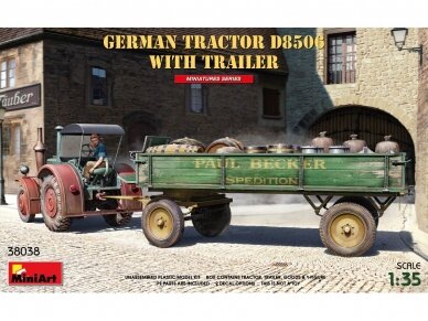 Miniart - GERMAN TRACTOR D8506 WITH TRAILER, 1/35, 38038