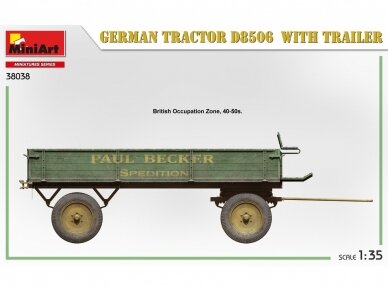 Miniart - GERMAN TRACTOR D8506 WITH TRAILER, 1/35, 38038 6