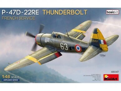 Miniart - Republic P-47D-22RE Thunderbolt French Service Basic Kit, 1/48, 48047 Miniart - Republic P-47D-22RE Thunderbolt French Service Basic Kit, 1/48, 48047