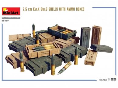 Miniart - 7,5 cm Kw.K Stu.G Shells With Ammo Boxes, 1/35, 35457 2 Miniart - 7,5 cm Kw.K Stu.G Shells With Ammo Boxes, 1/35, 35457 2