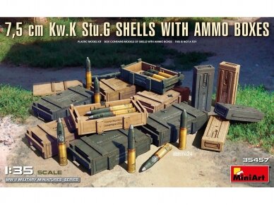 Miniart - 7,5 cm Kw.K Stu.G Shells With Ammo Boxes, 1/35, 35457 Miniart - 7,5 cm Kw.K Stu.G Shells With Ammo Boxes, 1/35, 35457