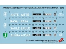 Modeliuok -  Panzerhaubitze 2000 lietuviškos dekalės, 1/72, 72001