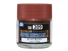 Mr.Hobby - Mr. Color Super Metallic Colors II serijos nitro dažai metalikas SM-209 Super Copper, 10ml