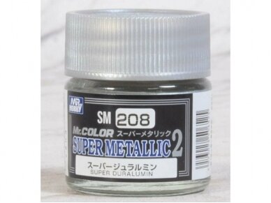 Mr.Hobby - Mr. Color Super Metallic Colors II serijos nitro dažai metalikas SM-208 Super Duralumin, 10ml