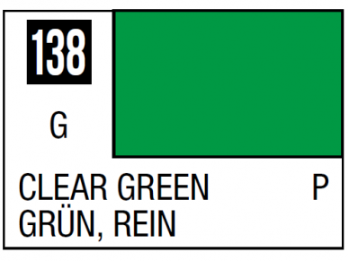 Mr.Hobby - Mr.Color serijos nitro dažai C-138 Clear Green, 10ml