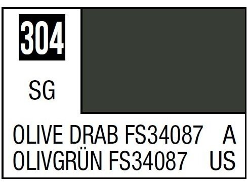 Mr.Hobby - Mr.Color serijos nitro dažai C-304 Olive Drab FS34087, 10ml Mr.Hobby - Mr.Color serijos nitro dažai C-304 Olive Drab FS34087, 10ml