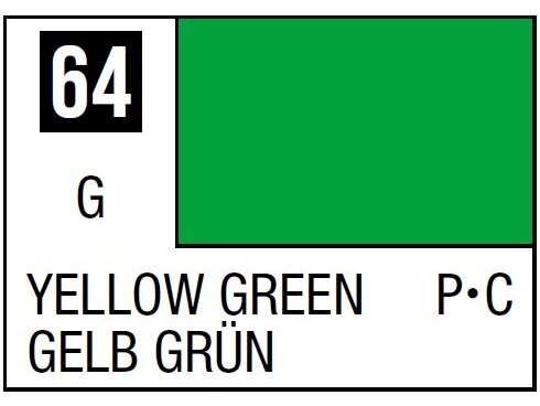 Mr.Hobby - Mr.Color serijos nitro dažai C-064 Yellow Green, 10ml Mr.Hobby - Mr.Color serijos nitro dažai C-064 Yellow Green, 10ml