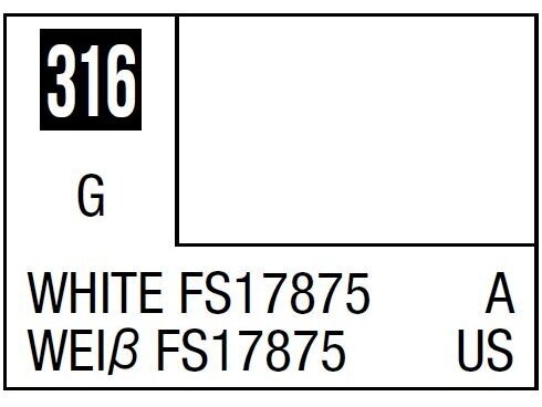 Mr.Hobby - Mr.Color serijos nitro dažai C-316 FS17875 White, 10ml Mr.Hobby - Mr.Color serijos nitro dažai C-316 FS17875 White, 10ml