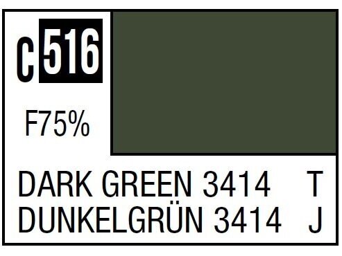 Mr.Hobby - Mr.Color serijos nitro dažai C-516 Dark Green 3414, 10ml Mr.Hobby - Mr.Color serijos nitro dažai C-516 Dark Green 3414, 10ml