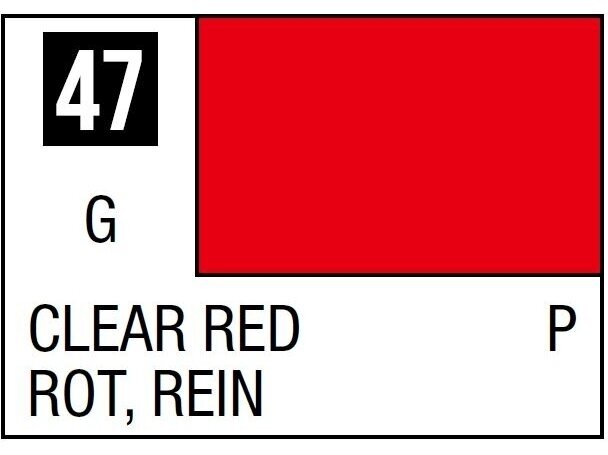 Mr.Hobby - Mr.Color C-047 Clear Red, 10ml Mr.Hobby - Mr.Color C-047 Clear Red, 10ml