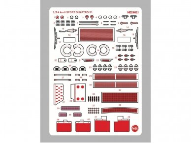 NuNu - Audi Sport Quattro S1 1986 US Olympus Rally Detail Up Parts, 1/24, E24021 1