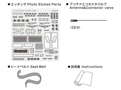 NuNu - Mitsubishi Lancer Turbo Modelio papildymų rinkinys, 1/24, E24017 3