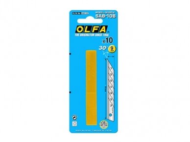 OLFA - лезвия для ножа SAB-10B, 10 шт. 30 градусов, 9 мм