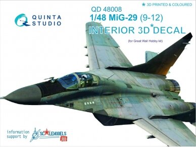 QUINTA STUDIO - 1/48 MiG-29 (9-12) Interior 3D Decal (for GWH kit) (dekalės), 1/48, 48008