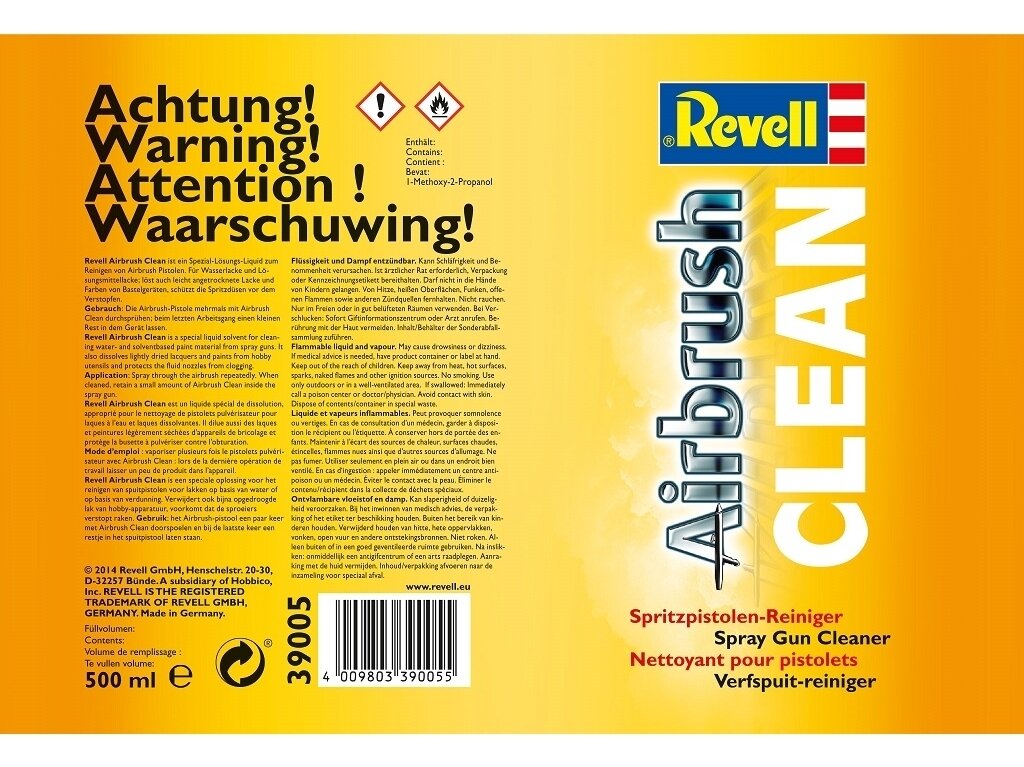 Revell - Airbrush tīrītājs 500ml, 39005 1 Revell - Airbrush tīrītājs 500ml, 39005 1