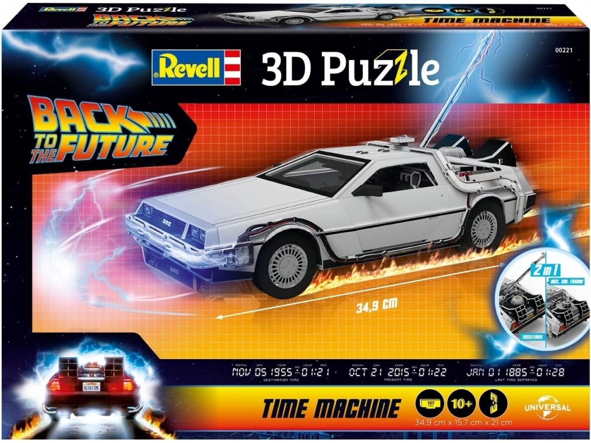 Revell - 3D Puzzle Time Machine - Back to the Future, 00221 1 Revell - 3D Puzzle Time Machine - Back to the Future, 00221 1