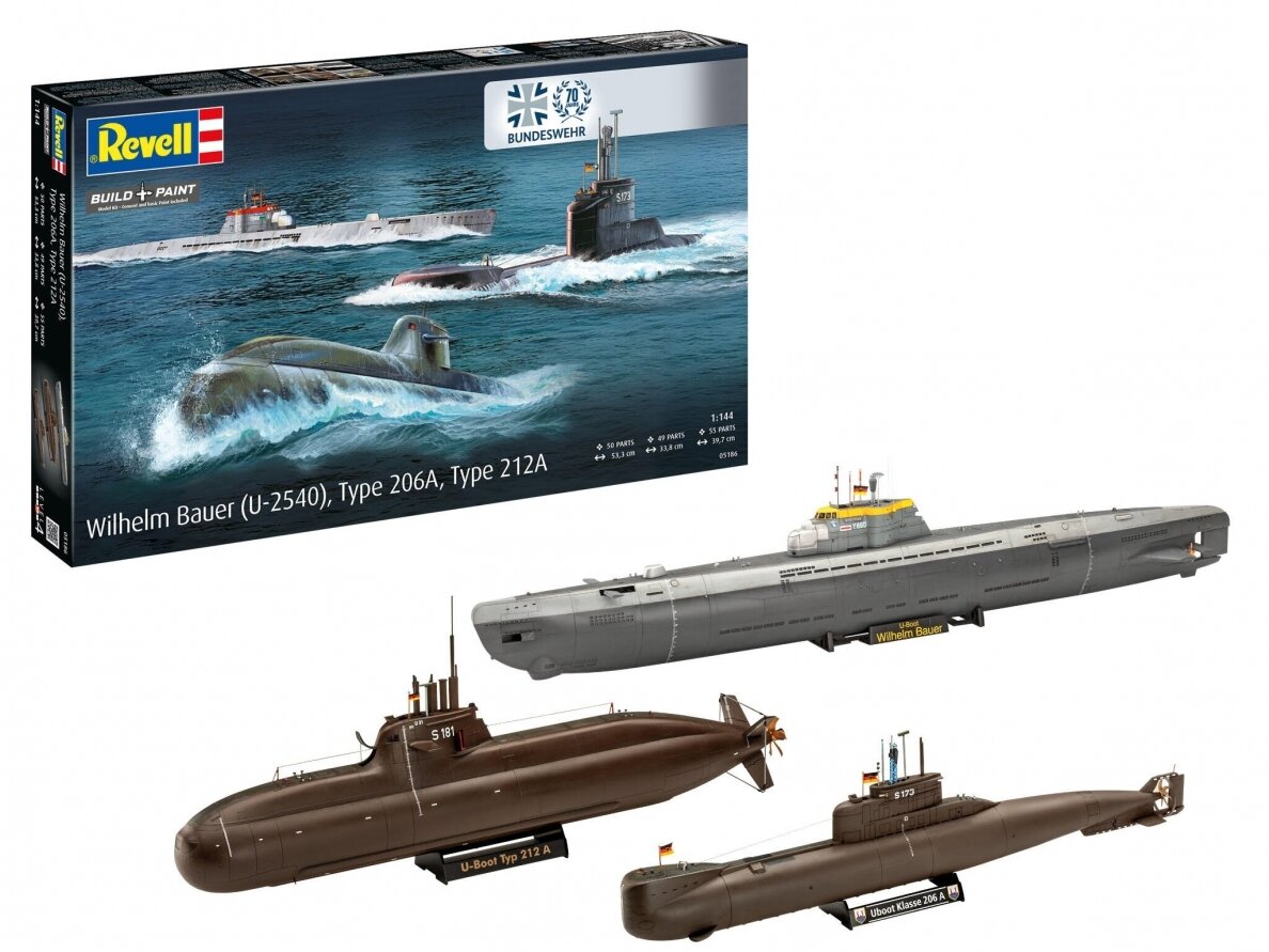 Revell - 70 Years Bundeswehr: Wilhelm Bauer, Type 206A, Class2, 1/144, 05186 Revell - 70 Years Bundeswehr: Wilhelm Bauer, Type 206A, Class2, 1/144, 05186